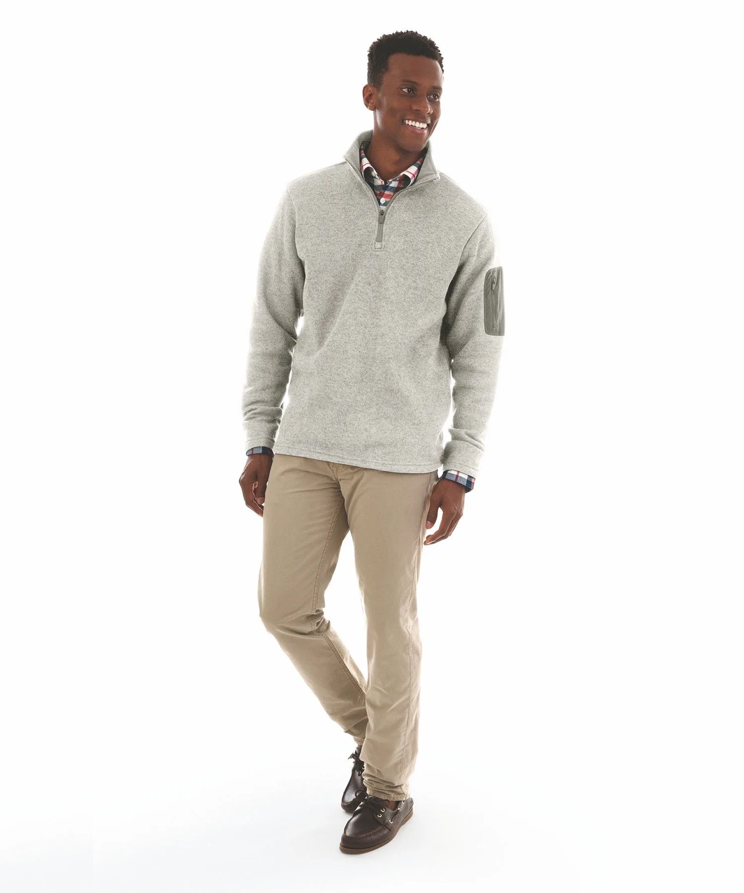 Men's Heathered Fleece Pullover view 4