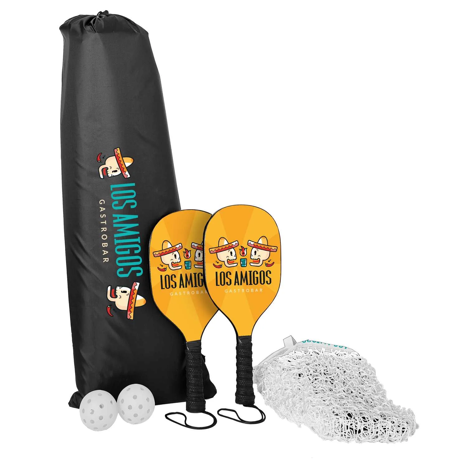 Pickleball Set Plus with Net, Double-Sided Paddles view 6