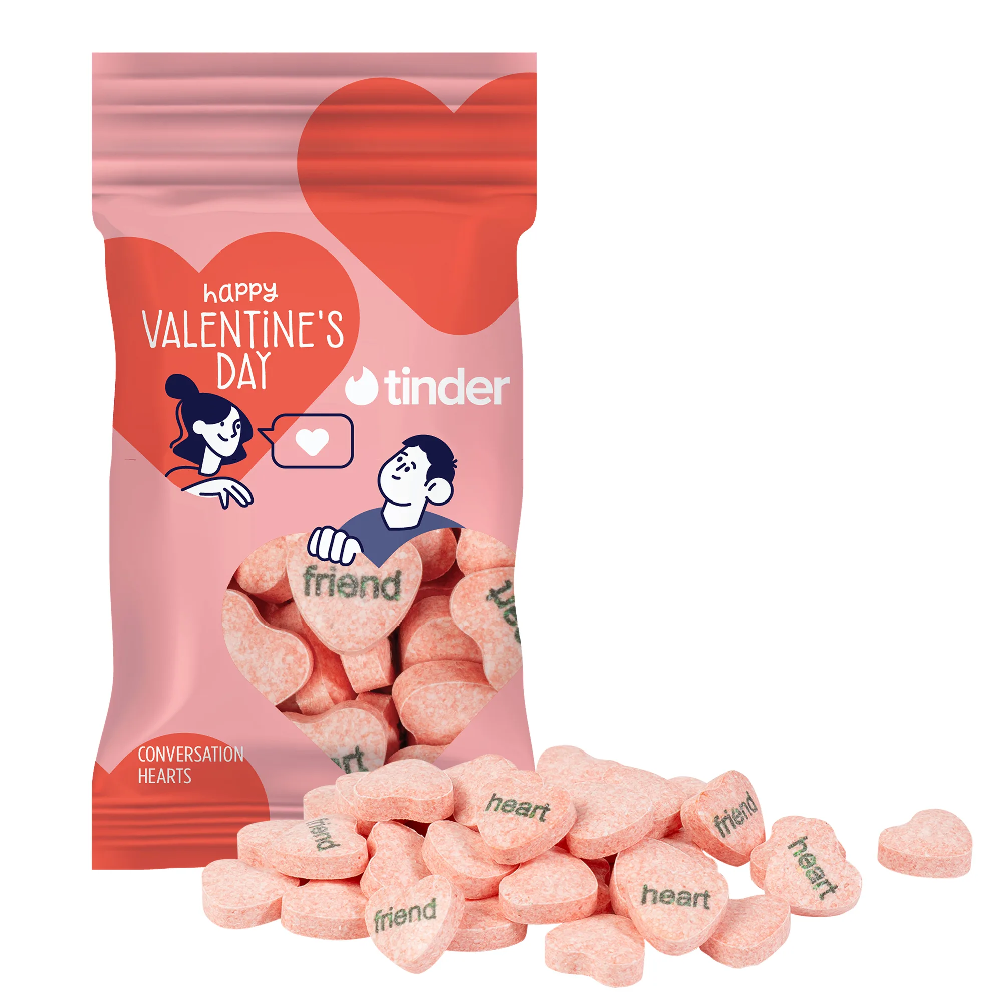 1 Oz. Full Color DigiBag with Imprinted Conversation Hearts