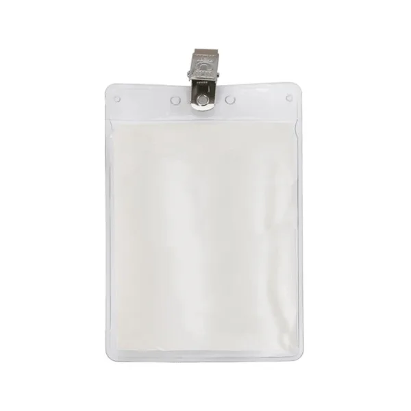 3" x 4" Blank Vertical Vinyl Pouch with Bulldog Clip view 2