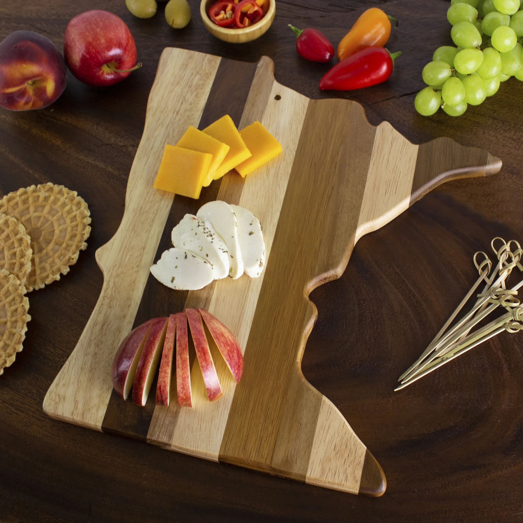 Rock & Branch® Shiplap Series Minnesota State Shaped Wood Serving & Cutting Board view 2