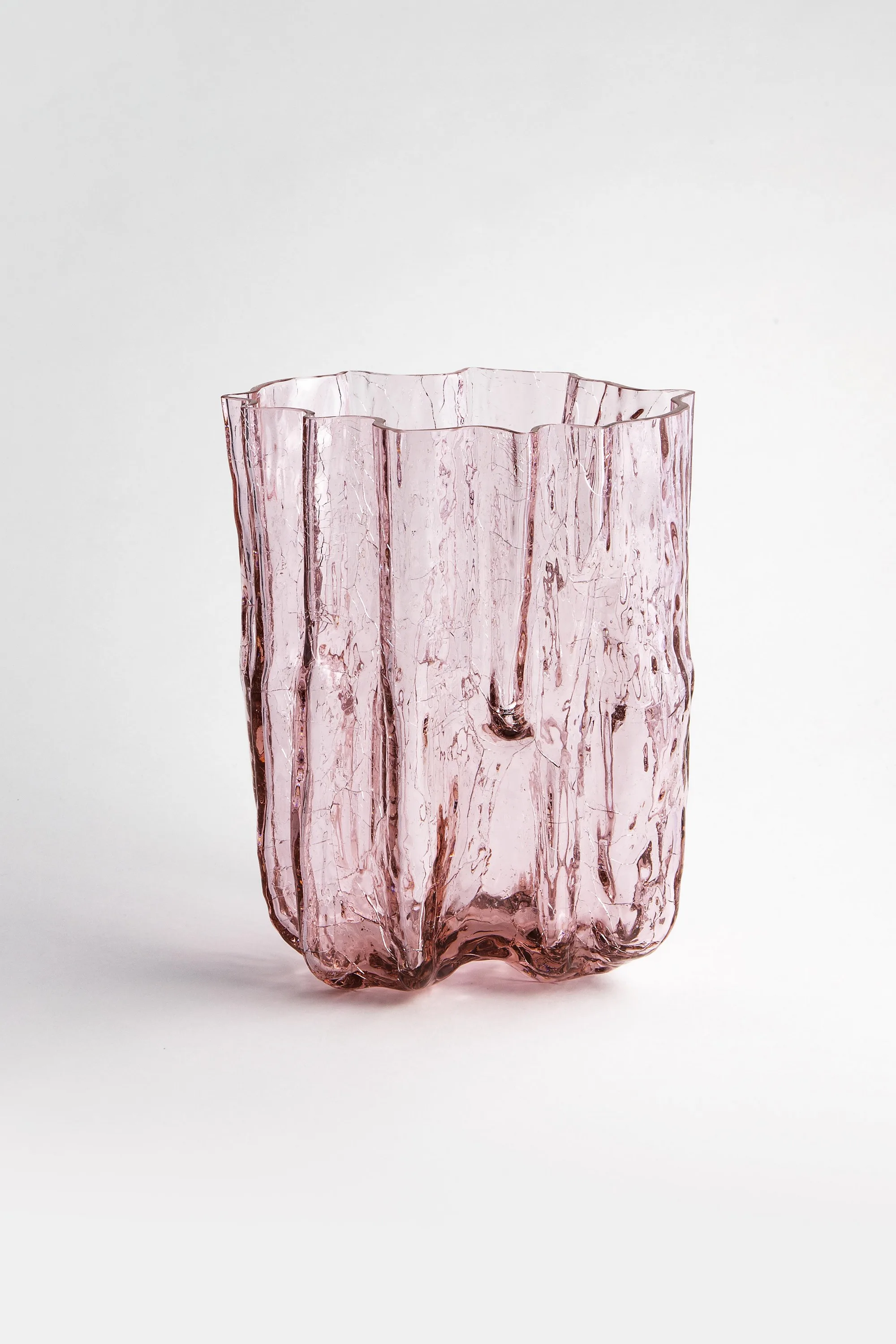 Kosta Boda Crackle Vase Pink Tall