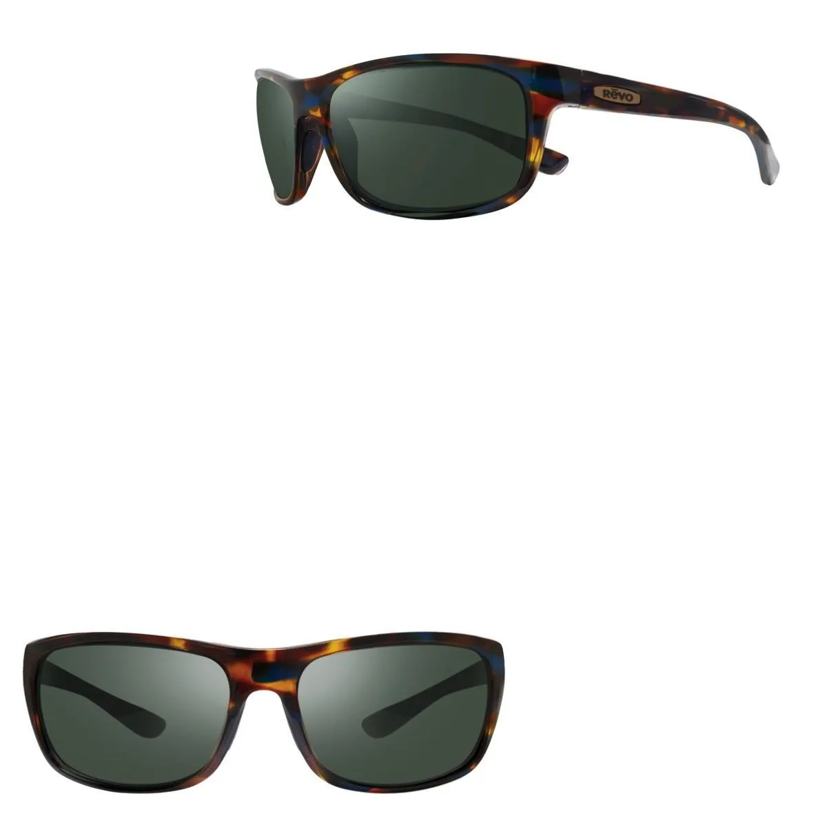 Revo Sunglasses Jude Crystal Glass Lens Sports Wrap - Tortoise Brown/Blue