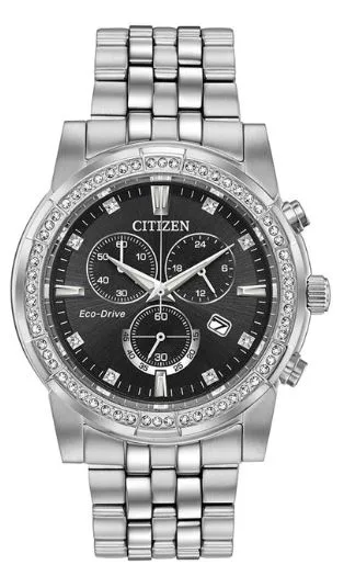 Citizen® Men's Corso Eco-Drive® Stainless Steel Watch w/Black Dial