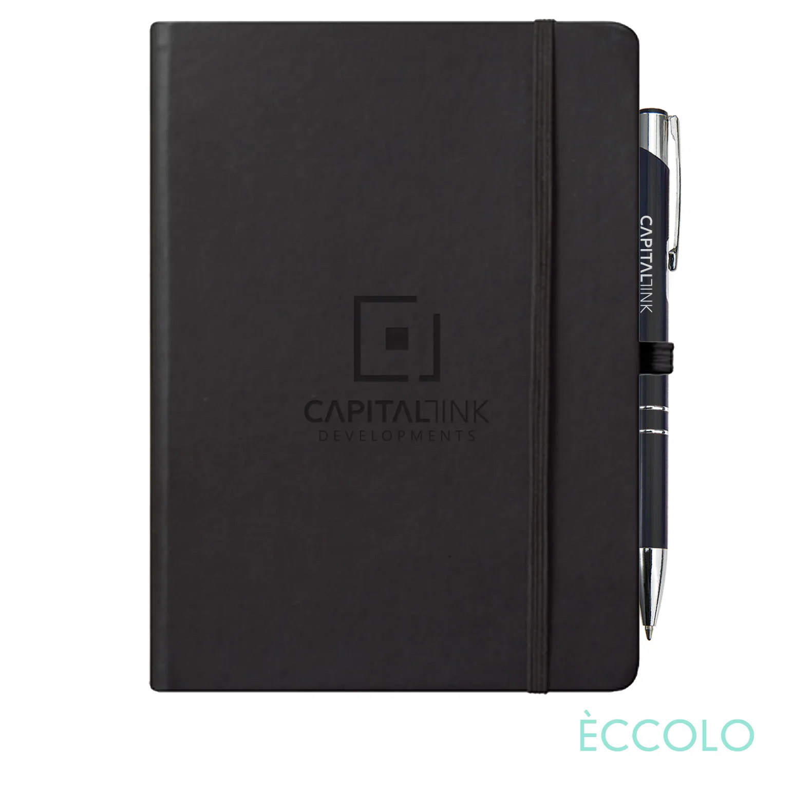 Journal & Clicker Pen, Black/Black