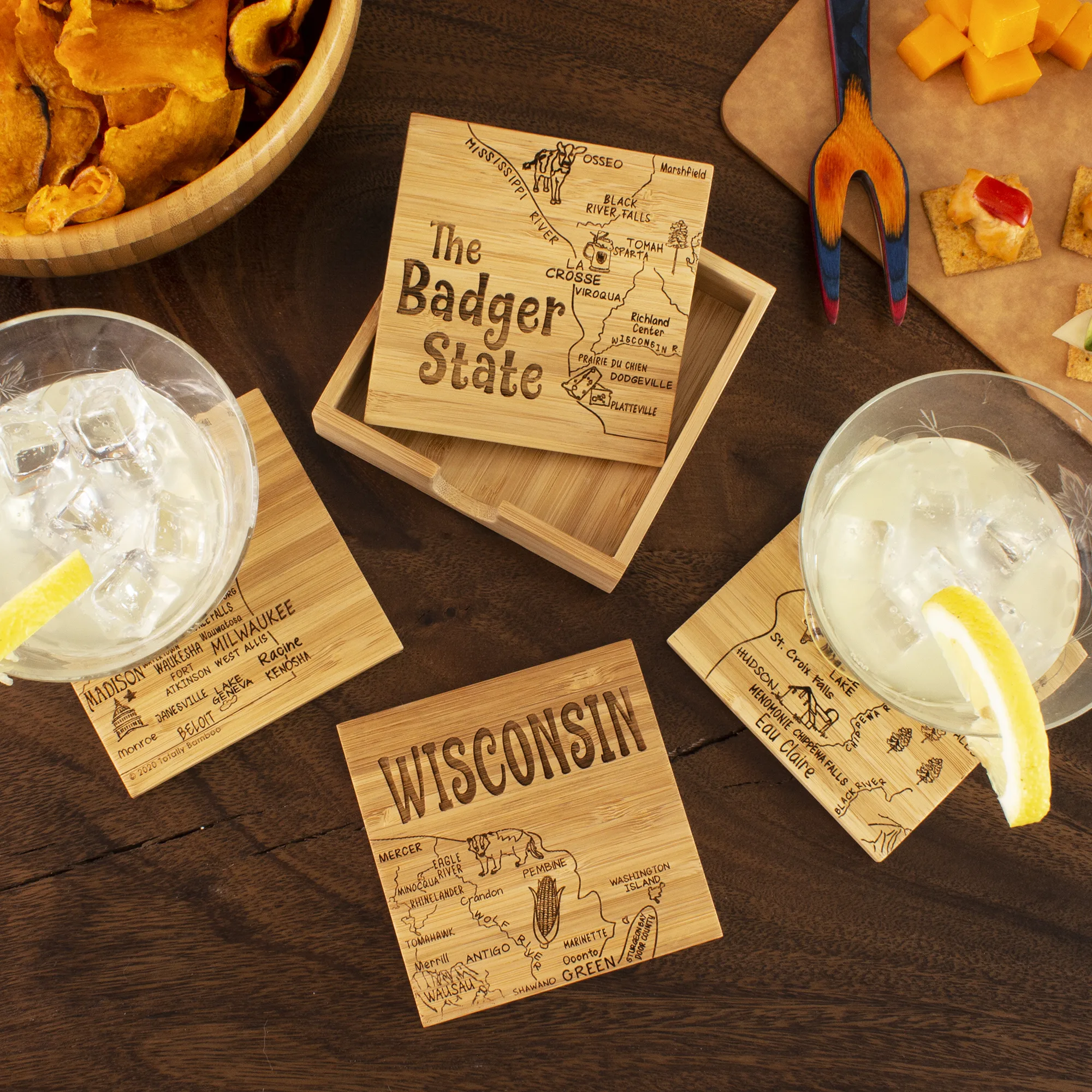 Wisconsin Puzzle Coaster Set view 2