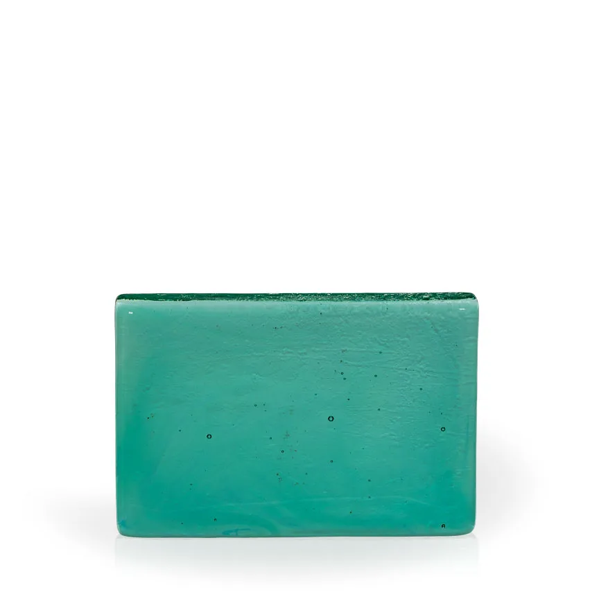 Maldives Teal Horizontal Wedge Recycled Glass Award, 4" view 2