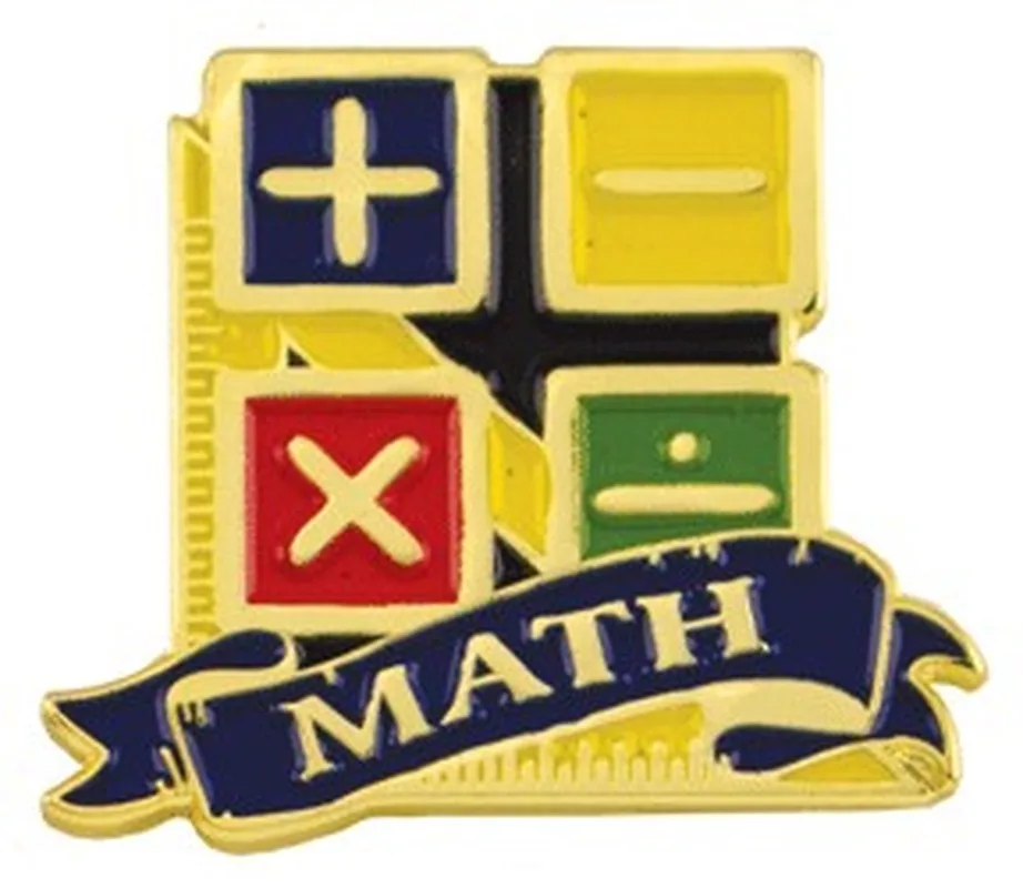 Bright Gold Educational Math Lapel Pin (1-1/8")