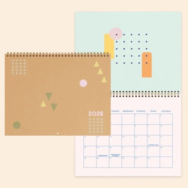 Calendar - Standard - Horizontal - Text Weight With Color Guts