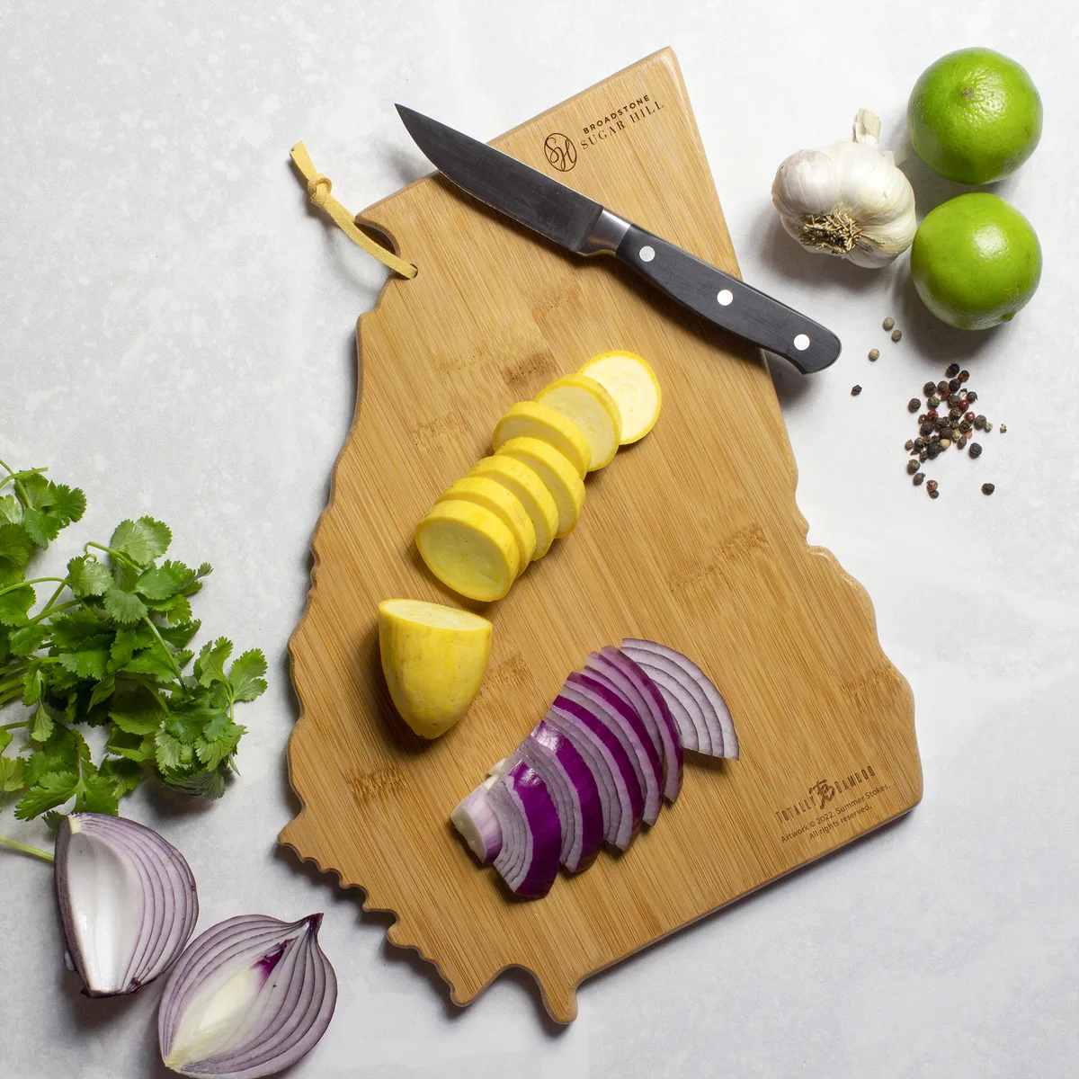 Georgia State Shaped Cutting & Serving Board w/Artwork by Summer Stokes