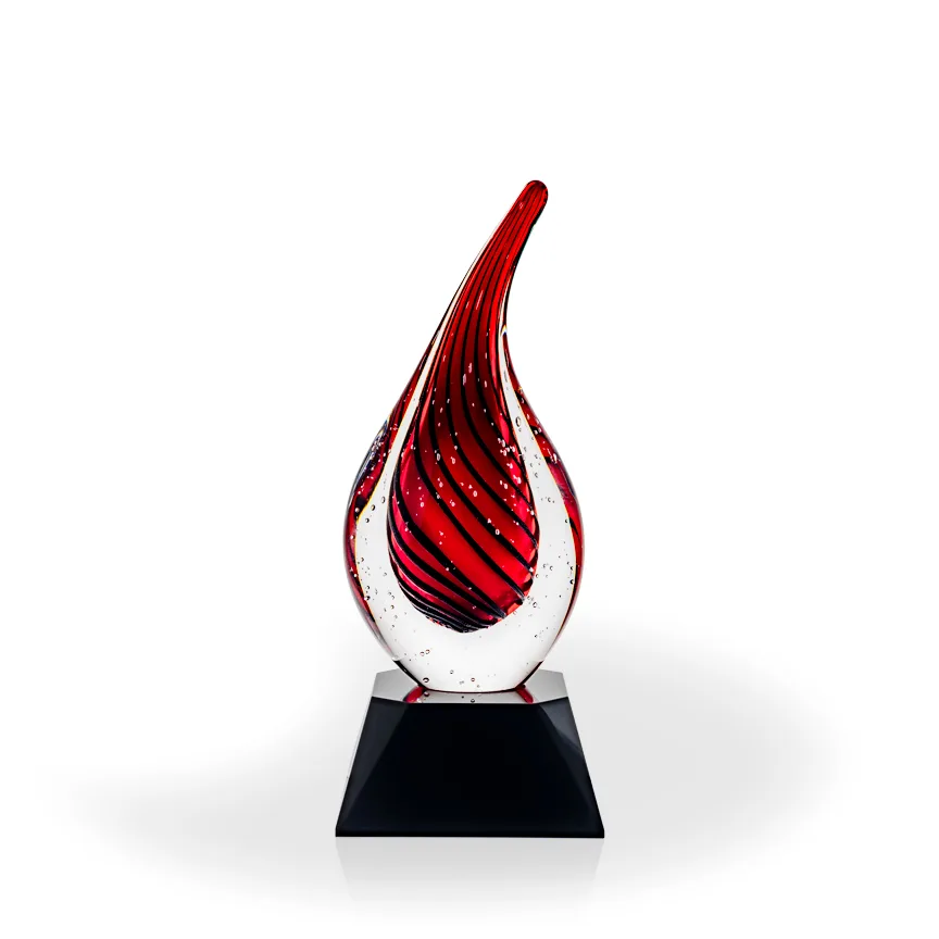 Malden Flame Art Glass Award - Black Base view 2