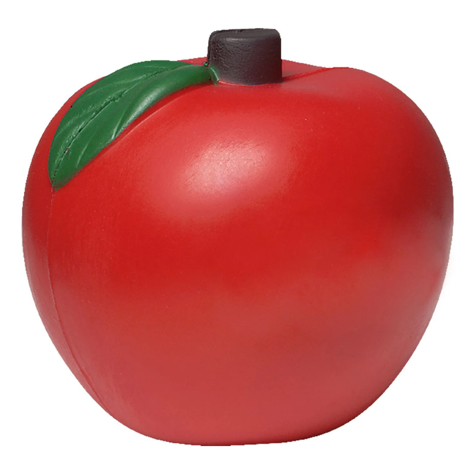 Red Apple Stress Shape With Green Leaves view 2