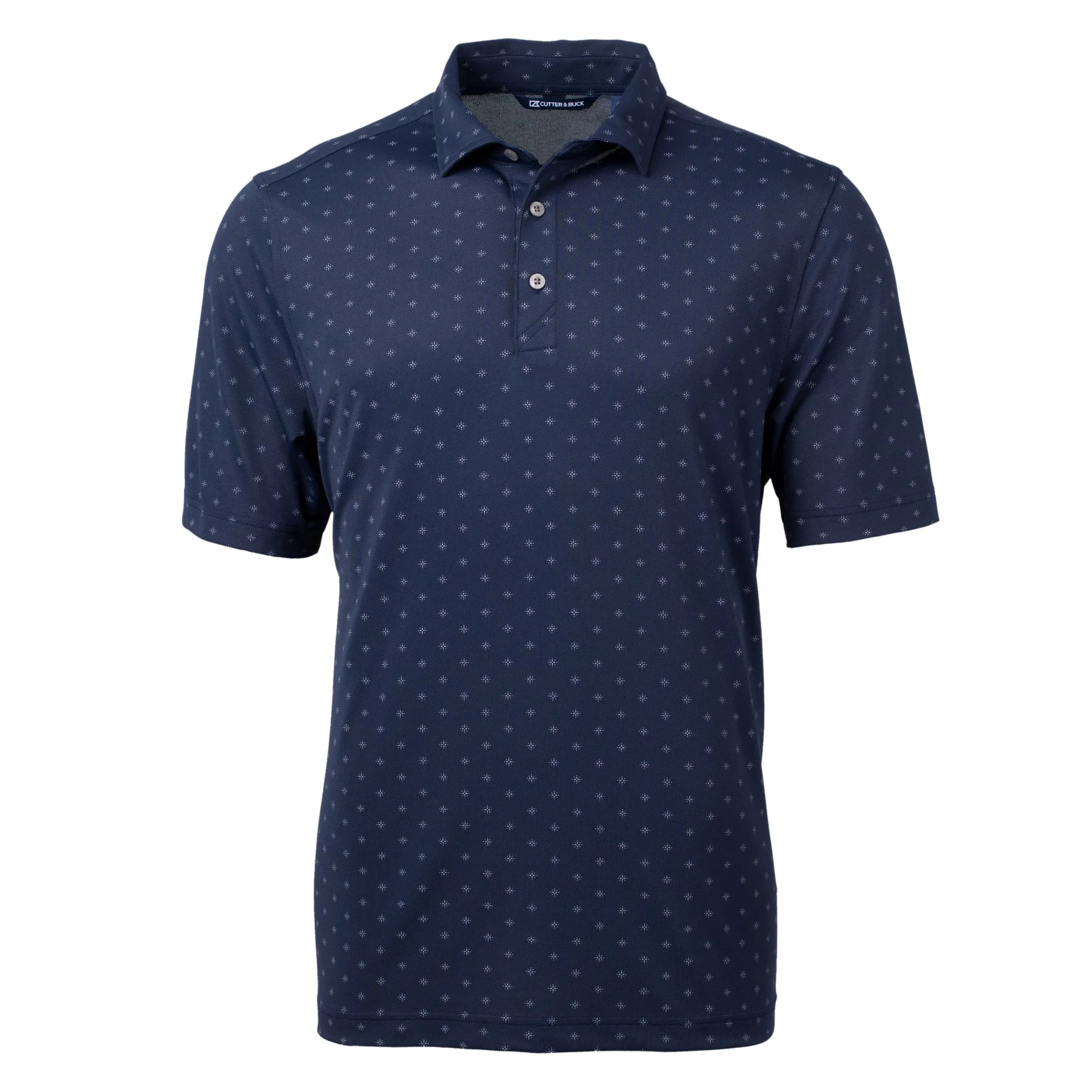 Cutter & Buck Virtue Eco Pique Tile Print Recycled Mens Big & Tall Polo view 2