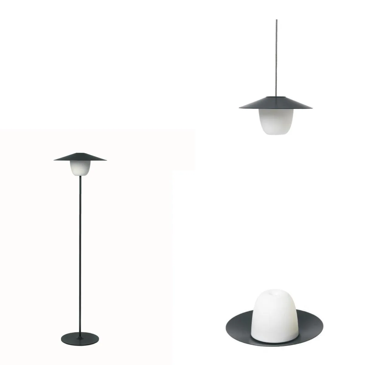 Blomus Ani Mobile 3" 1 Rechargeable Led Floor Lamp - Magnet Gray