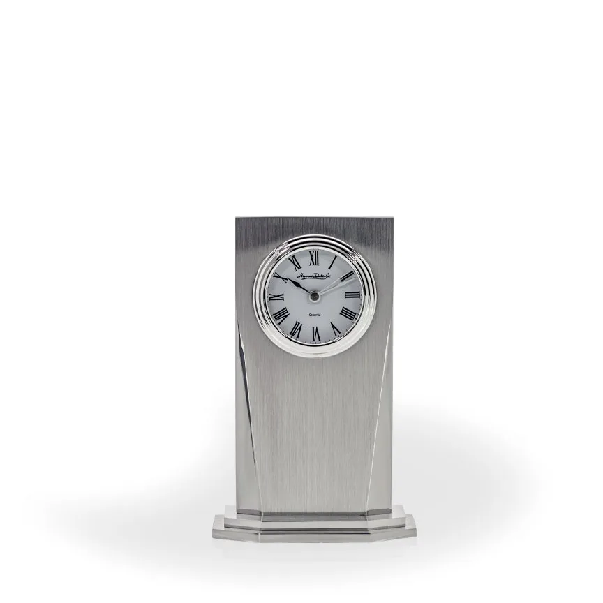 Sandi Brushed Metal Desk Clock view 2
