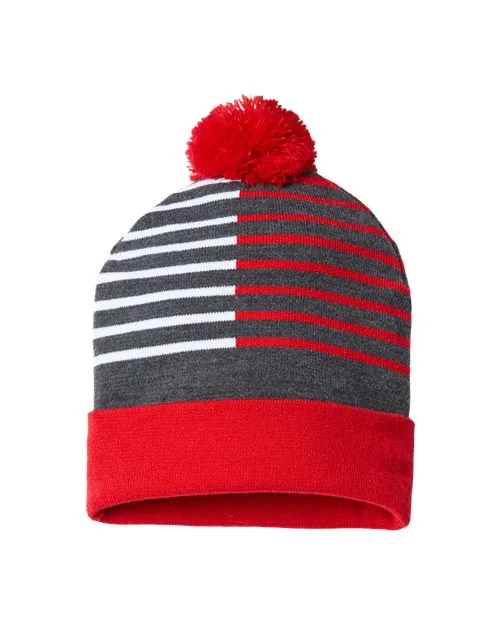 Cap America® USA-Made Half Color Beanie