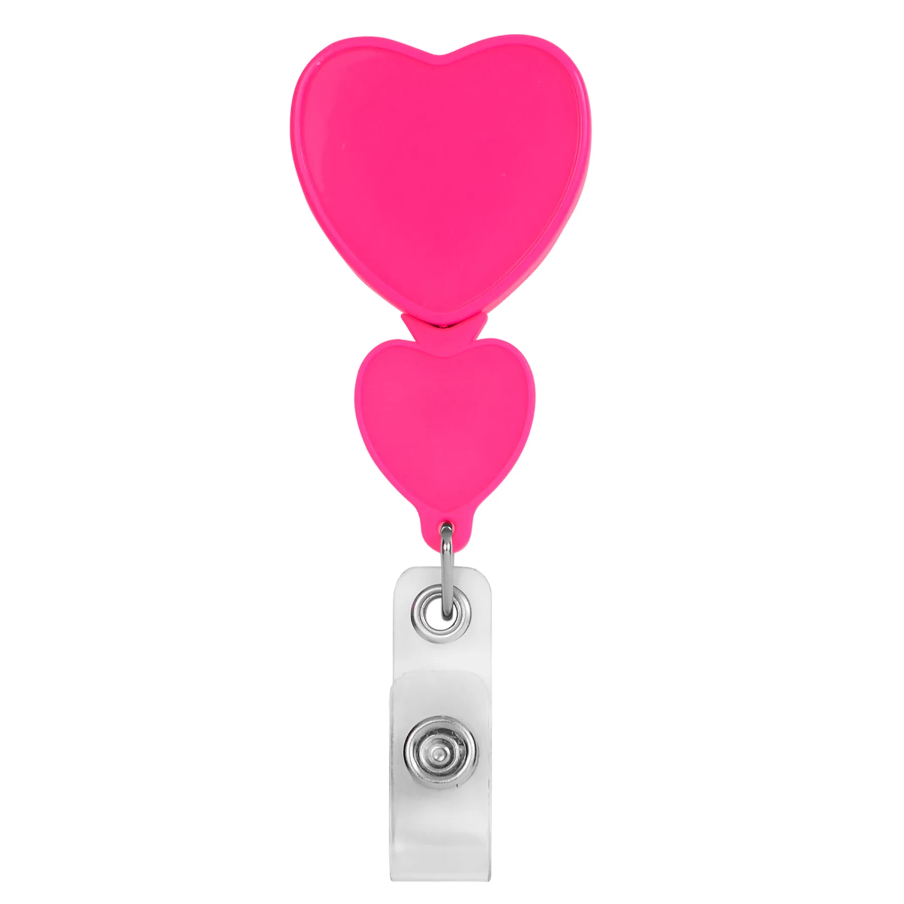 Double Up Heart Retractable Badge Reel view 2