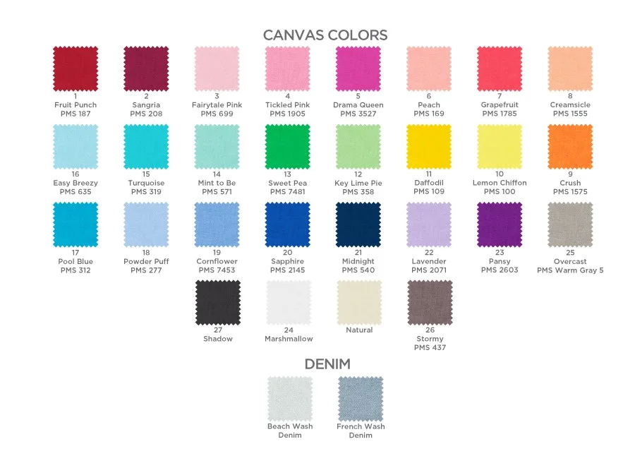 Canvas Color Chart