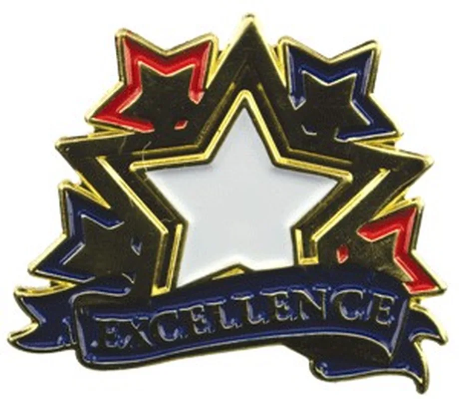 Bright Gold Educational Excellence Lapel Pin (1-1/8")