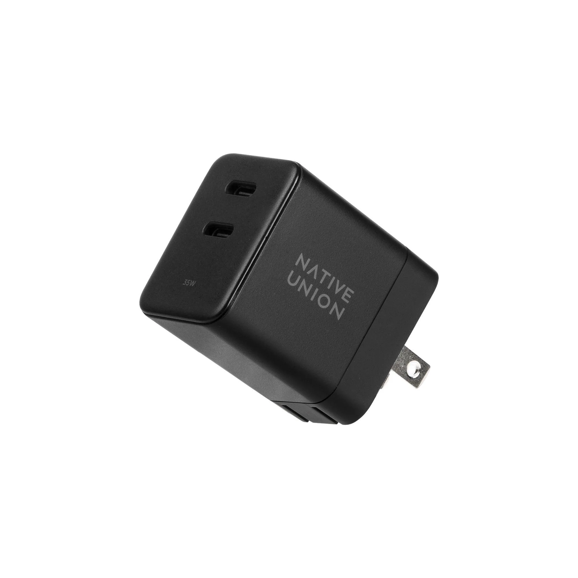 Native Union Fast GaN PD 35W Black Charger w/2 USB-C Ports