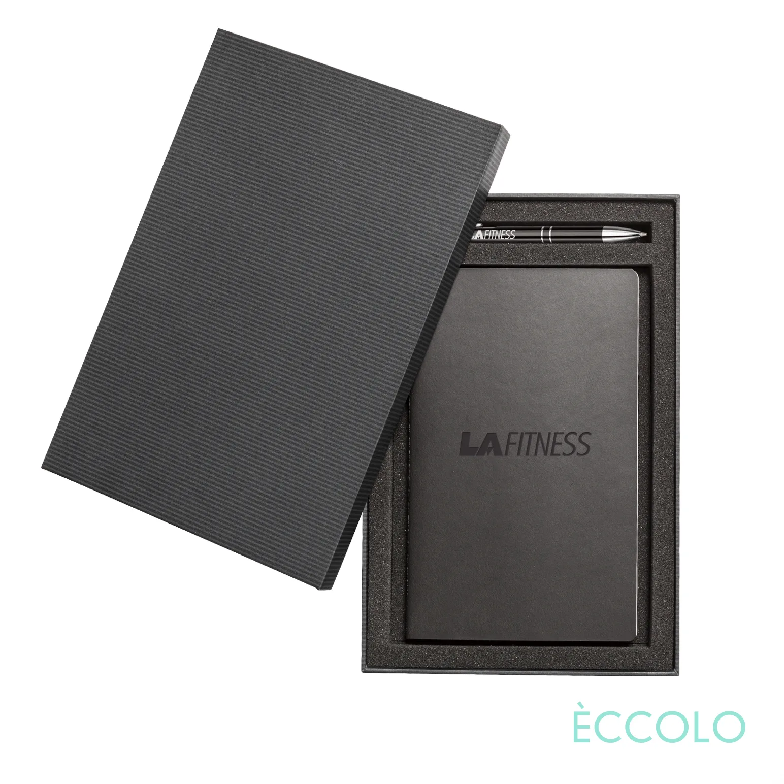 Journal & Clicker Pen Gift Set, Black 100% / Black