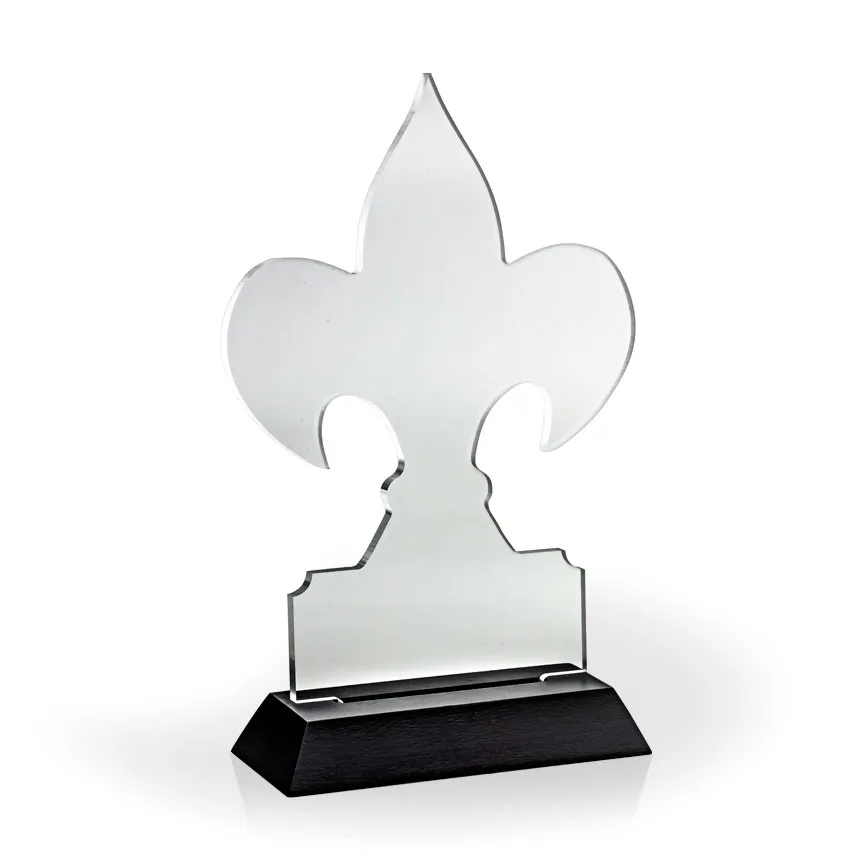 Fleur De Lis Award with Black Wood Base - UV Print view 2