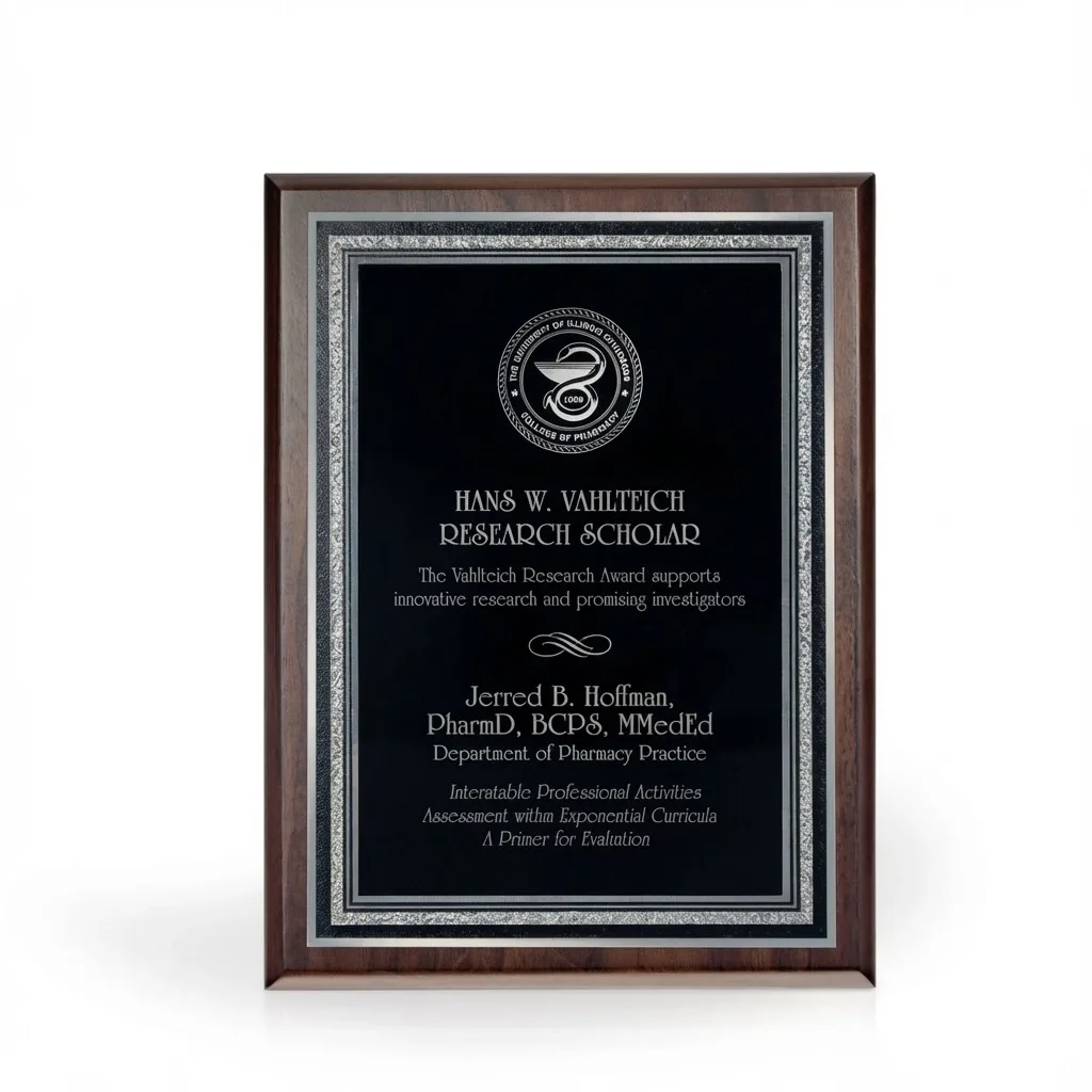 Weber Walnut Award Plaque, view 3