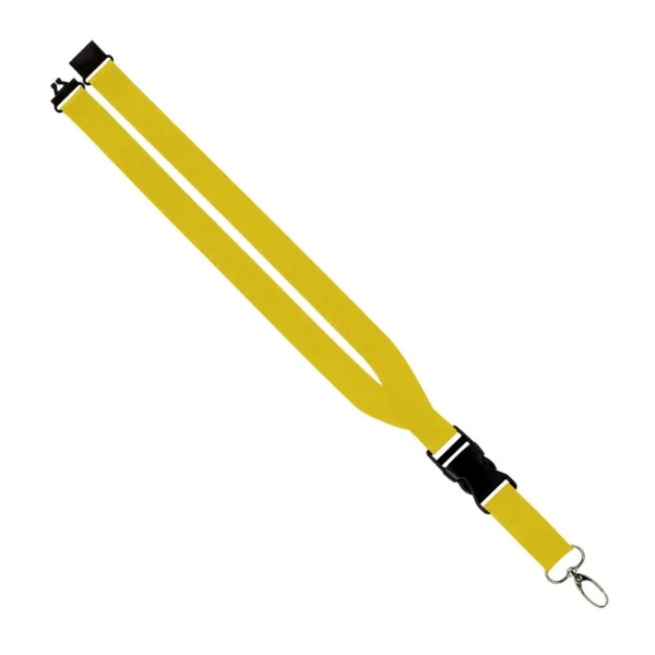 Maverick 1" Polyester Lanyard w/ Slide Buckle Release, Silver Metal Oval & Convenience Release view 3