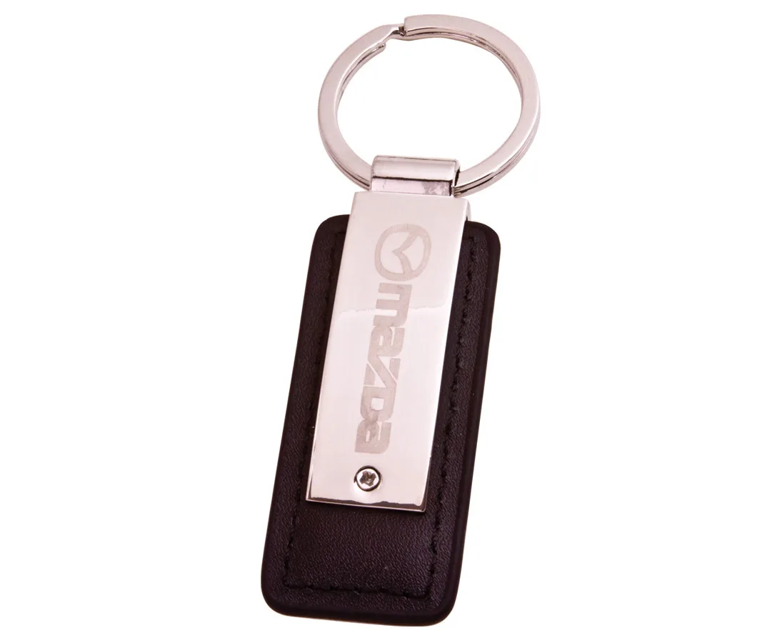 Rectangular Keychain w/ Leather Accent view 2