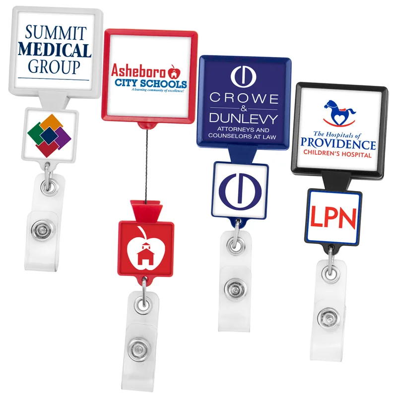 Double Up Square Retractable Badge Reel