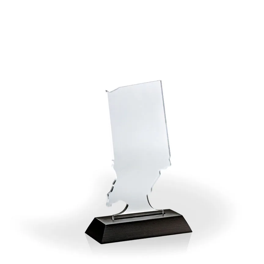 Indiana Award with Black Wood Base - UV Print view 2