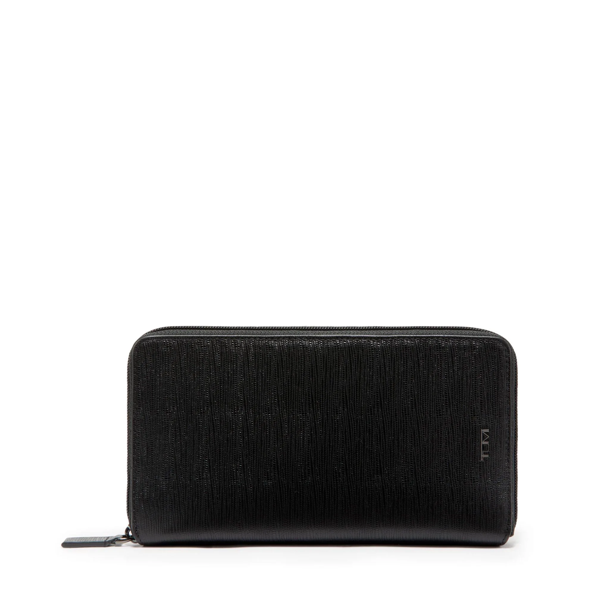 Tumi Nassau Travel Wallet- Black Embossed Leather