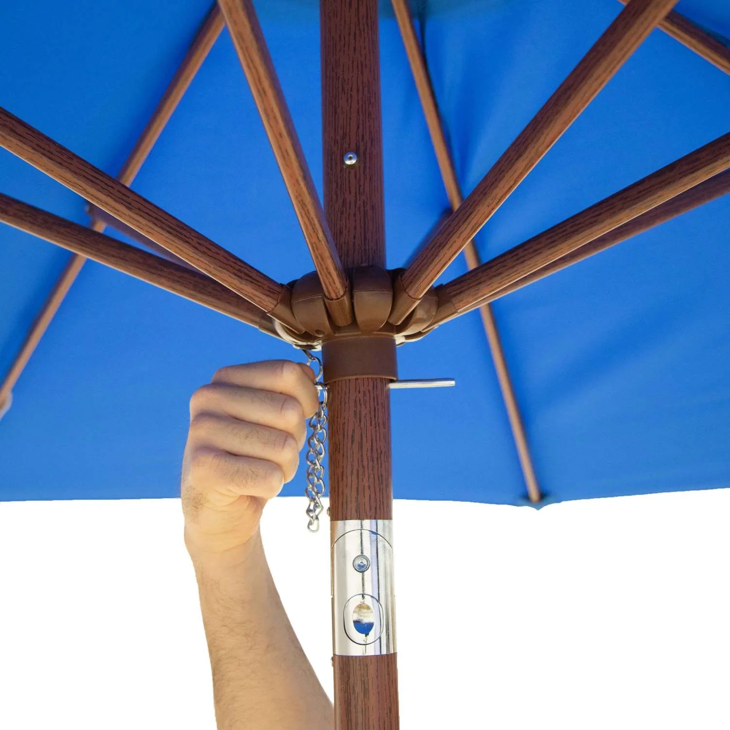 9' Wood Look Tilting Market Umbrella Kit (4 Imprints) view 4