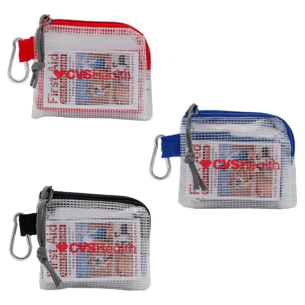 First Aid Kit in a Zippered Clear Nylon Bag