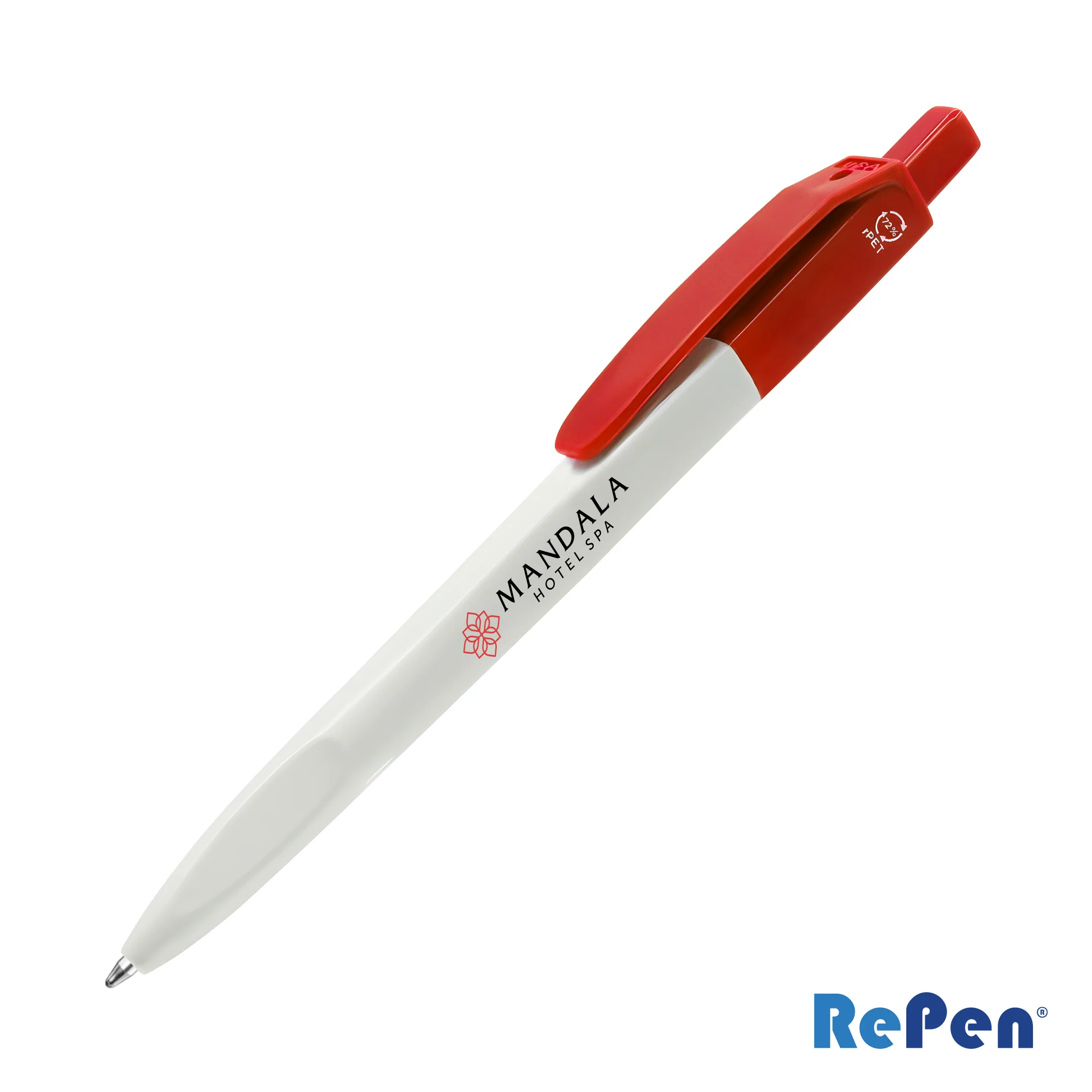 Solid, White / Red