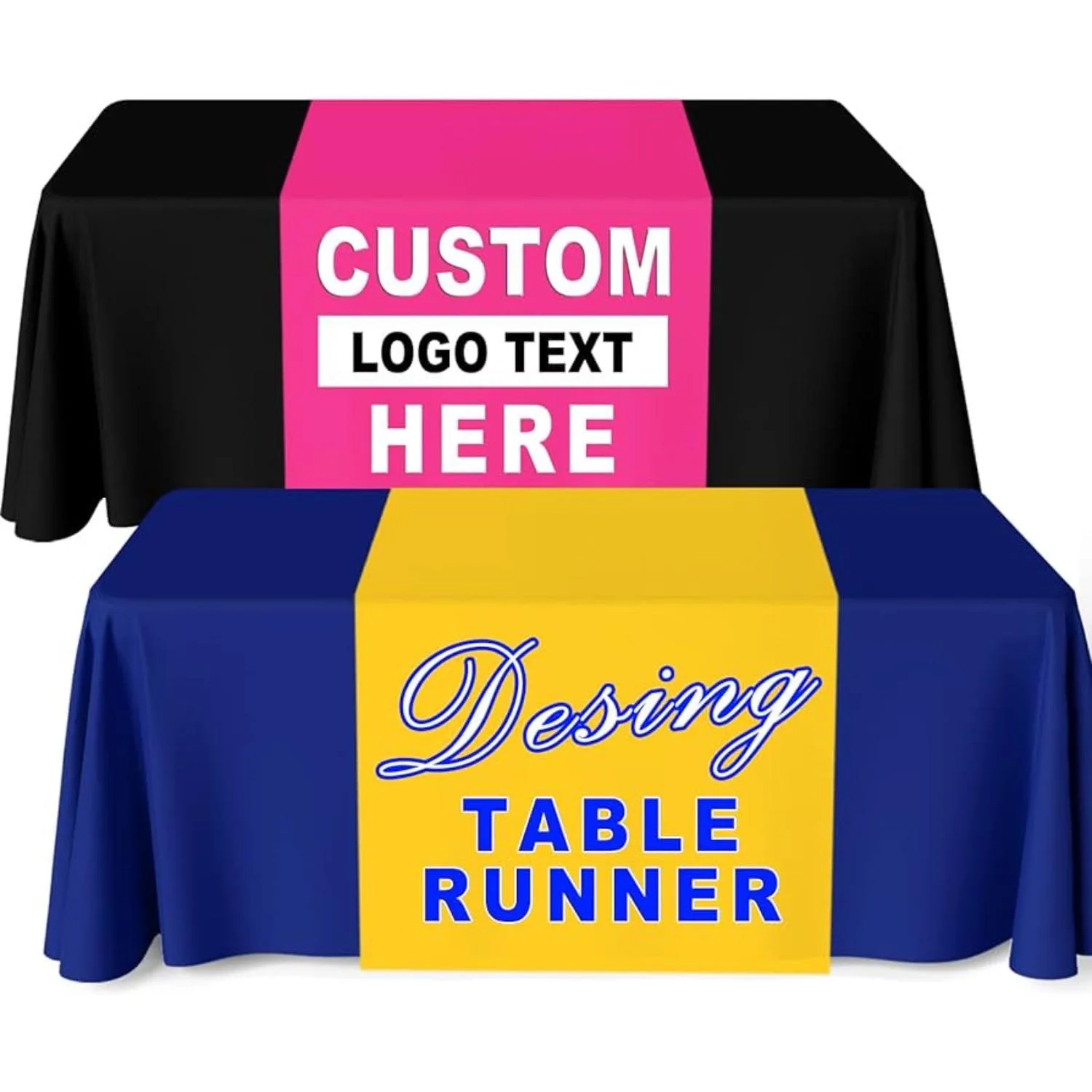 Custom 30" Wide Dye Sublimated Satin Table Runner view 3