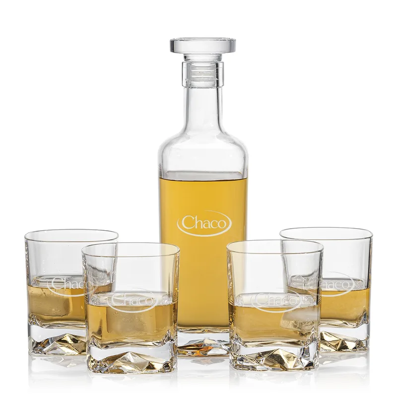 Decanter Set, Deep Etch, Decanter & 4 DOF
