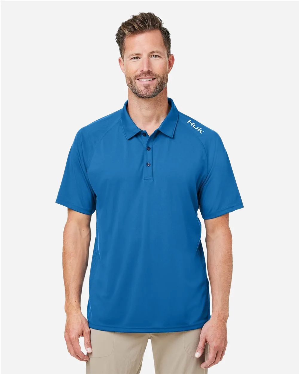 HUK® Men's Lopro Solid Short Sleeve Performance Polo view 2