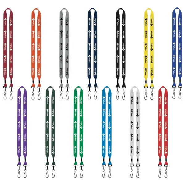 3/4" 2-Ended Polyester Lanyard with Metal Crimp & Metal Swivel Snap Hook view 2