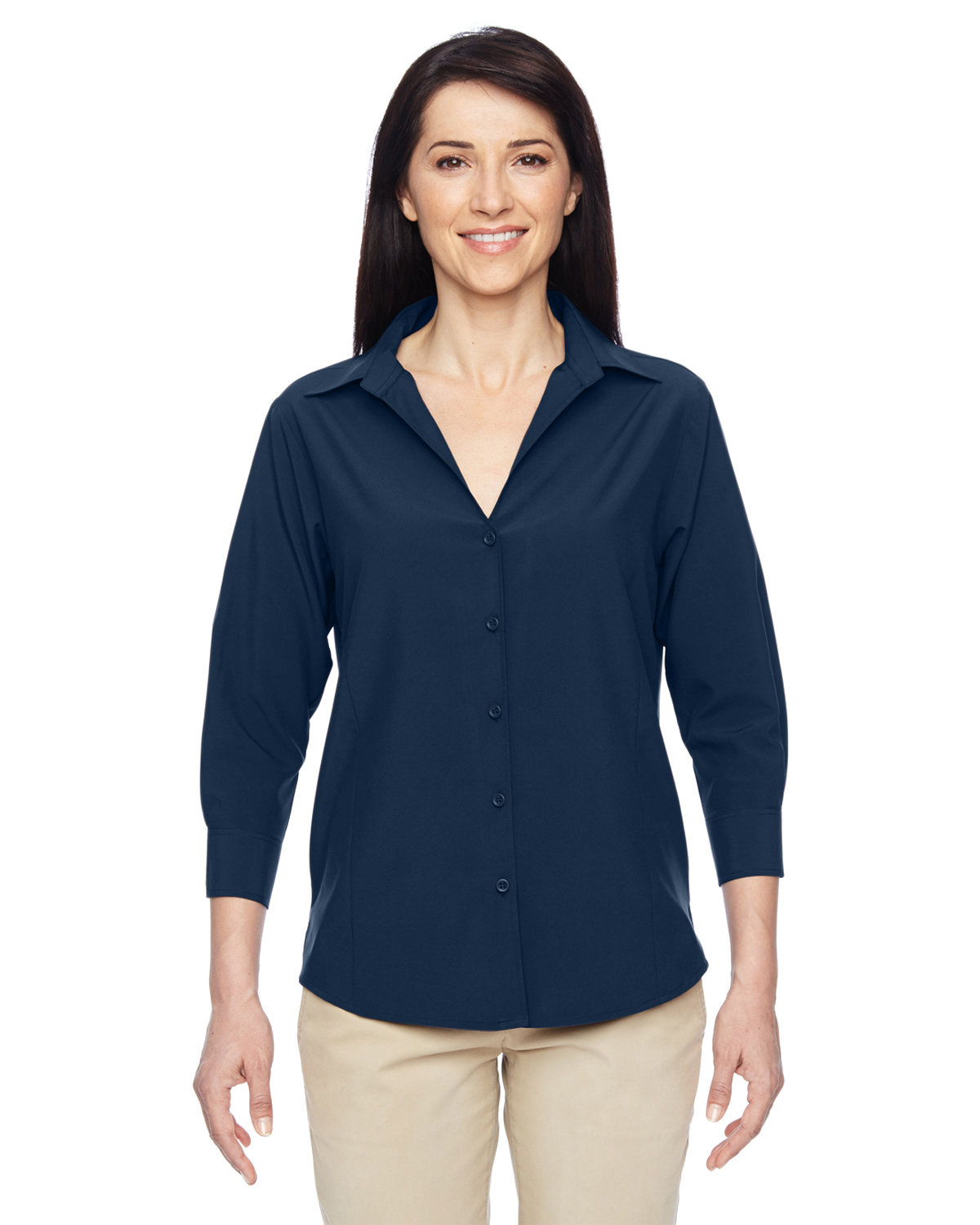 Harriton Ladies' Paradise Three-Quarter Sleeve Performance Shirt
