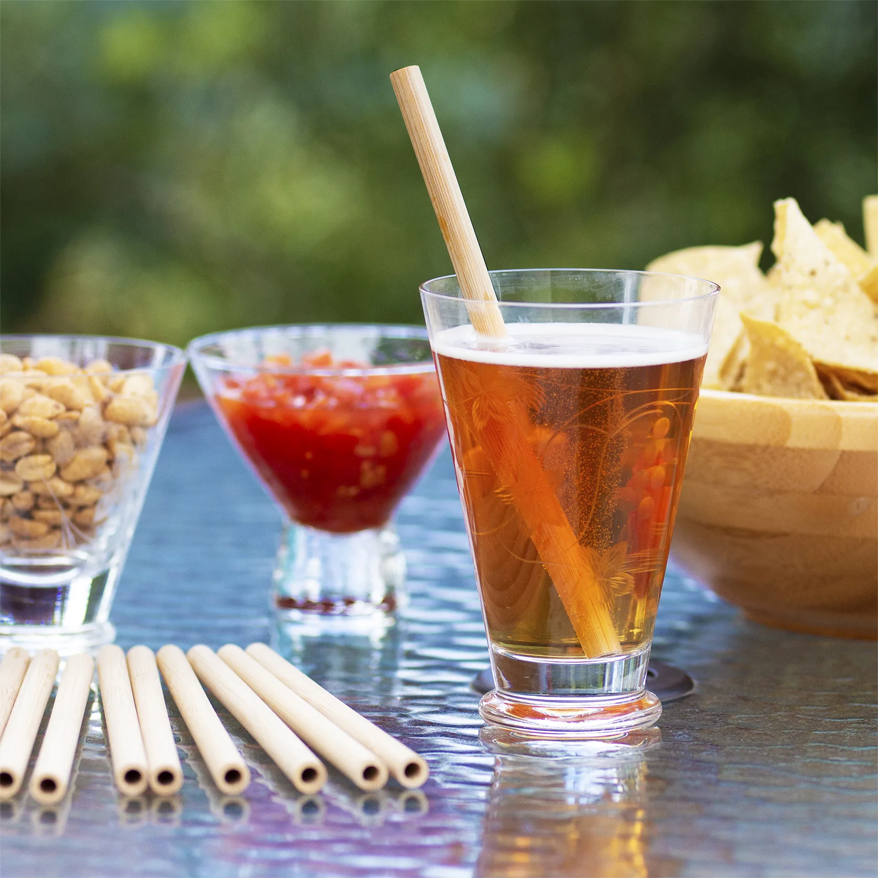 8" Long Reusable Bamboo Drinking Straws