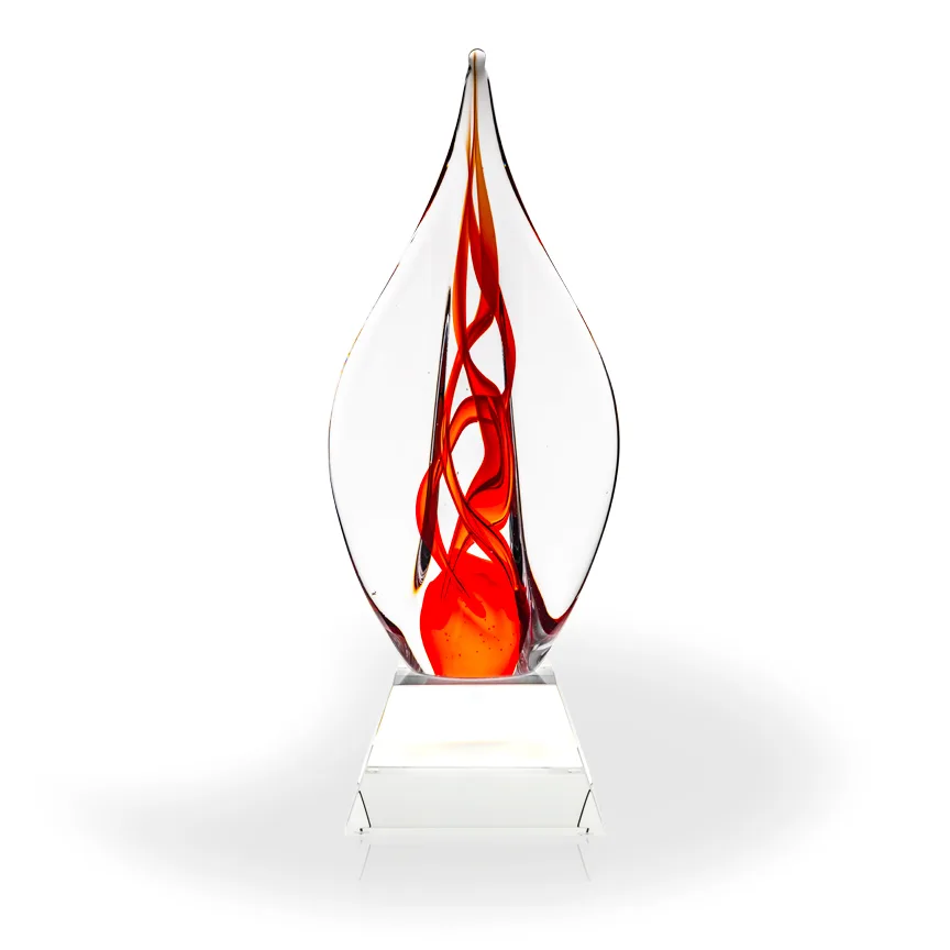 Avondale Art Glass Award - Clear Pyramid Base view 2
