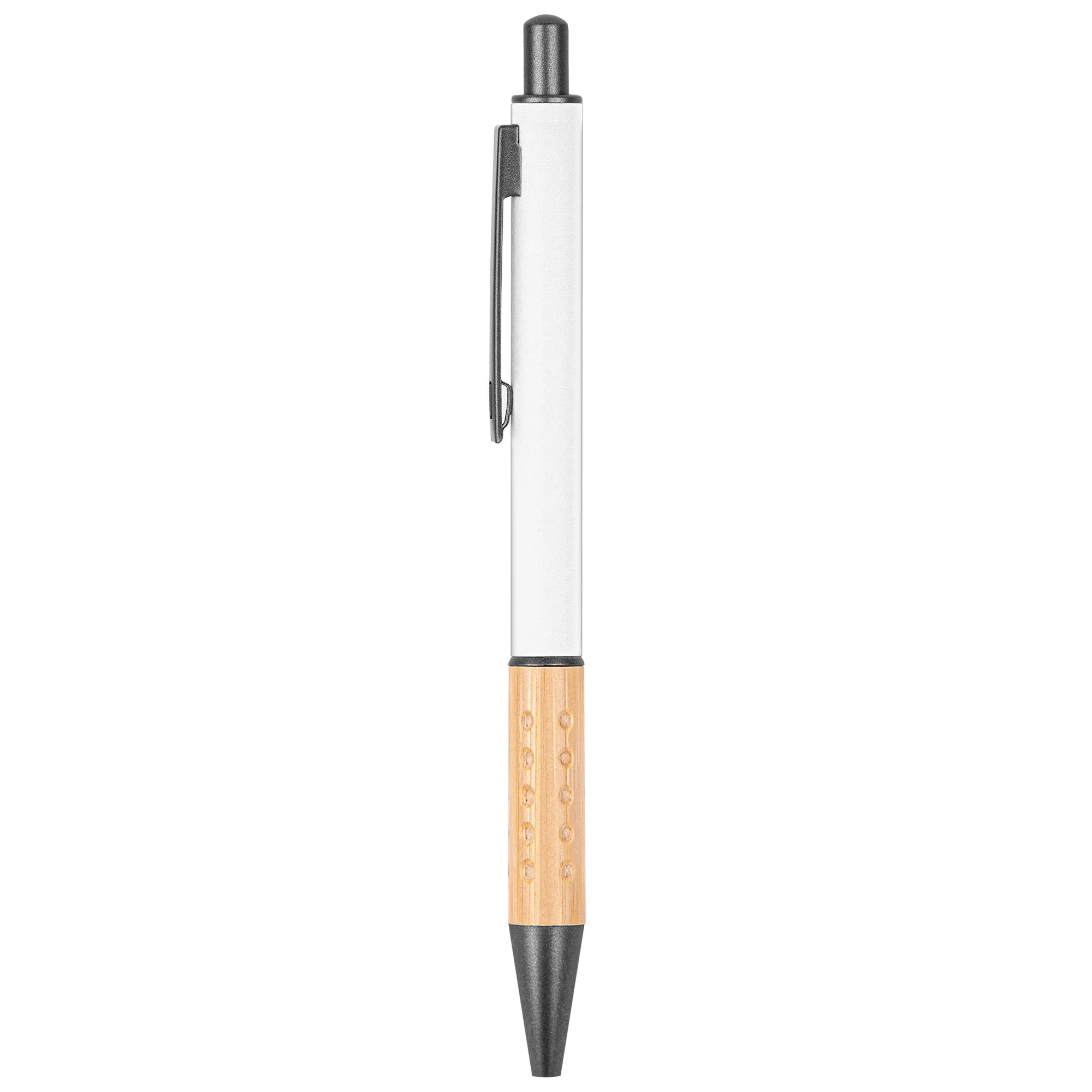 The Gosford Gunmetal Click-Action Ballpoint Pen w/Bamboo Accent view 4