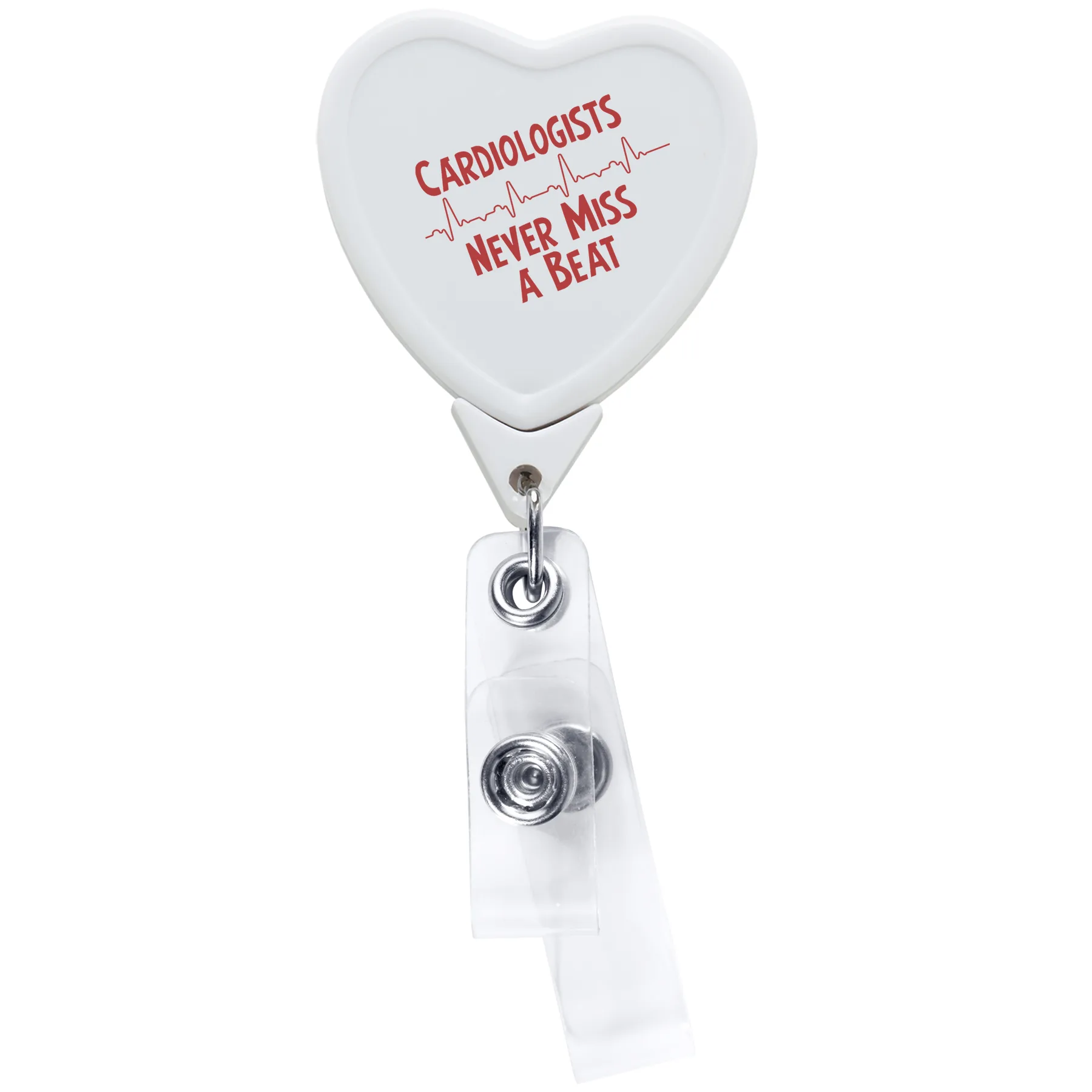 Anti-Microbial Heart 2 Strap Retractable Badge Reel view 5