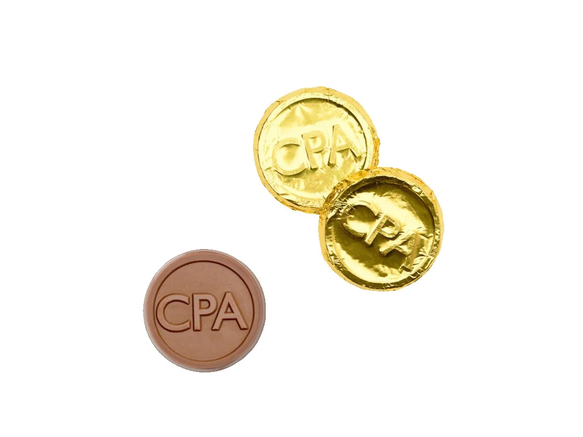 CPA Premium Gold Foil-wrapped Milk Chocolate Coin