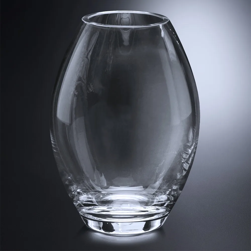 Clear Barrel Vase 8" view 2
