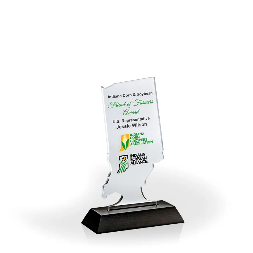 Indiana Award with Black Wood Base - UV Print