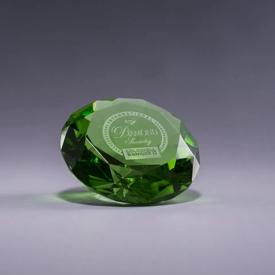 Clear Diamond Paperweight
