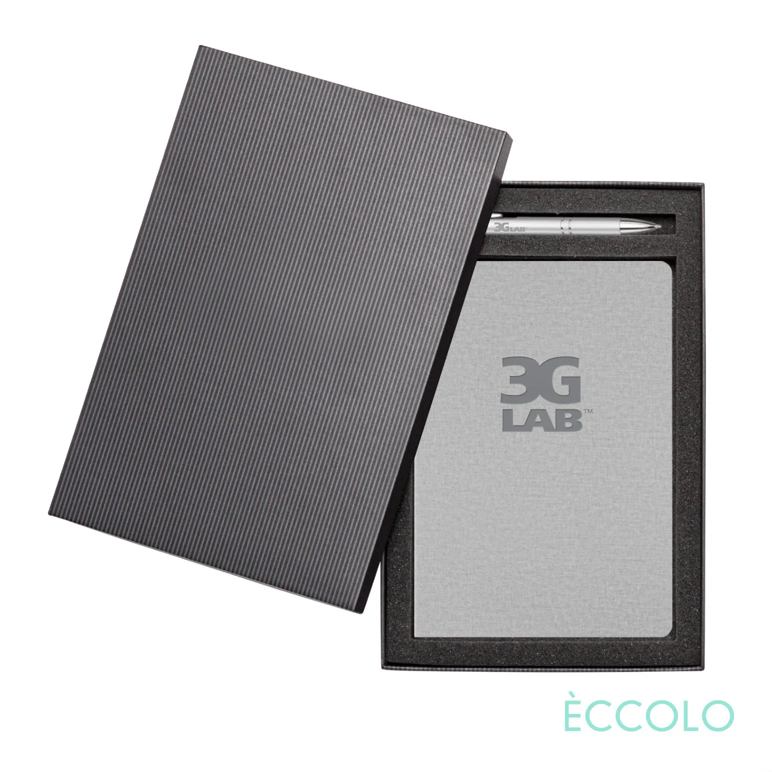 Journal & Clicker Pen Gift Set, Gray/Silver