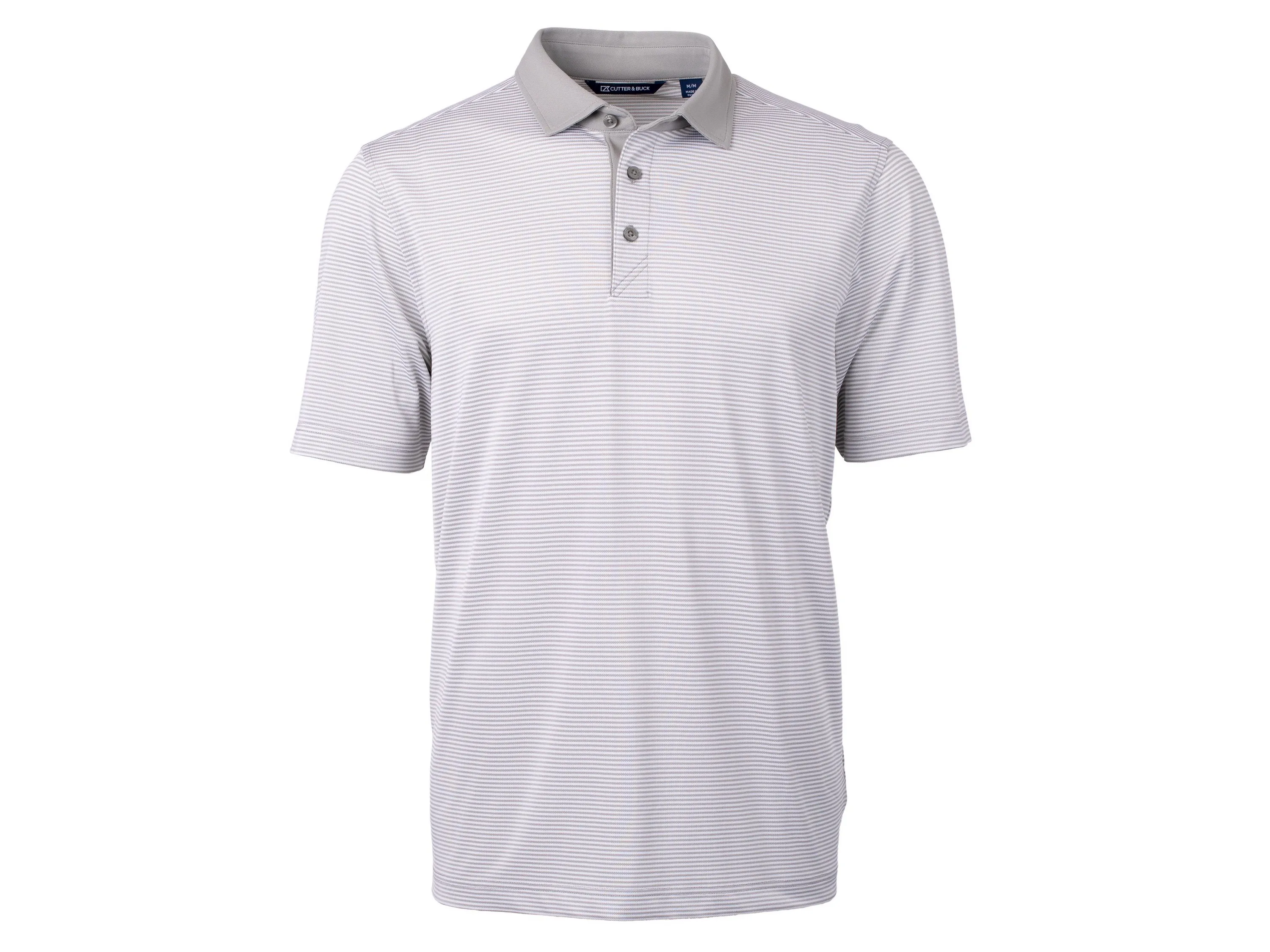 Cutter & Buck Virtue Eco Pique Micro Stripe Recycled Mens Big & Tall Polo view 6